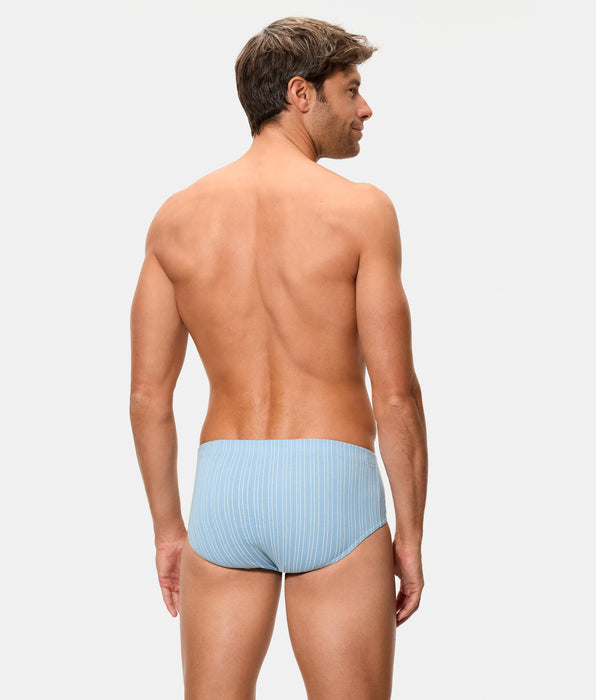 Abanderado Pack de tres slips abiertos de hombre con estampados geométrico azul