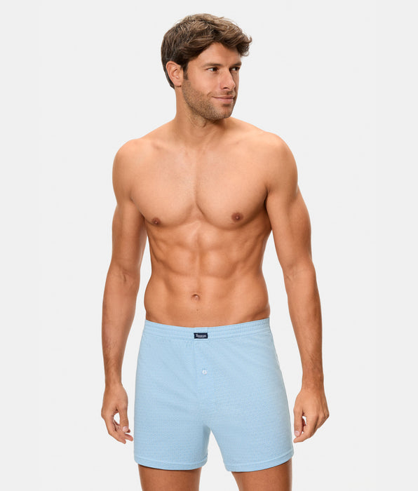 Abanderado Boxers de punto de hombre algodón estampados azules