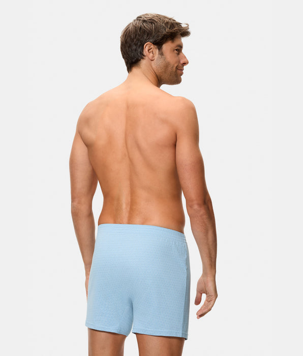 Abanderado Boxers de punto de hombre algodón estampados azules