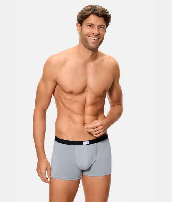 Abanderado Pack de 2 bóxers cerrados de hombre de algodón elástico ultra resistente negro y gris