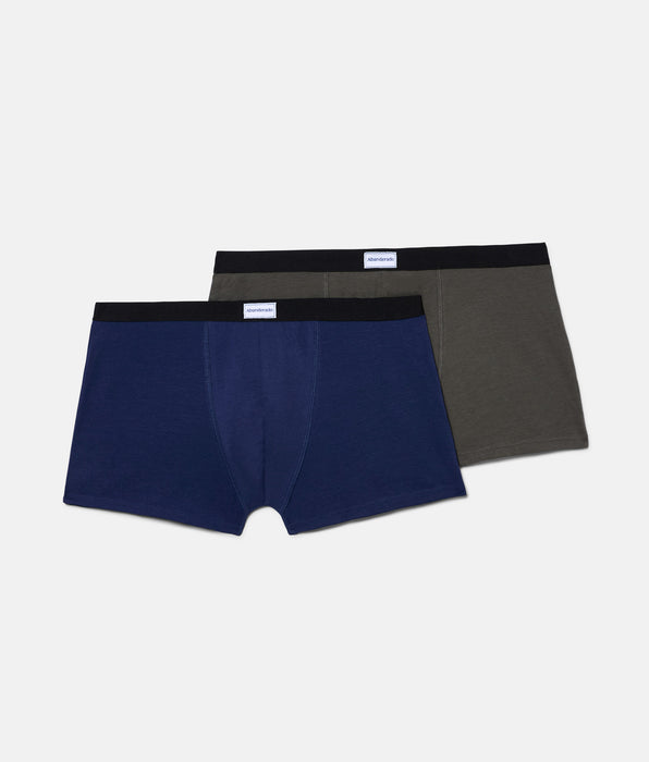Abanderado Pack de 2 bóxers cerrados de hombre de algodón elástico ultra resistente azul y gris