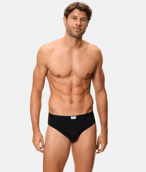 Abanderado Pack de 2 slips cerrados de hombre de algodón elástico ultra resistente negro y gris