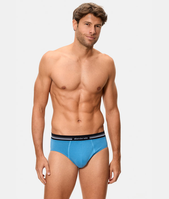 Abanderado Slip cerrado de hombre con cintura extra suave azul