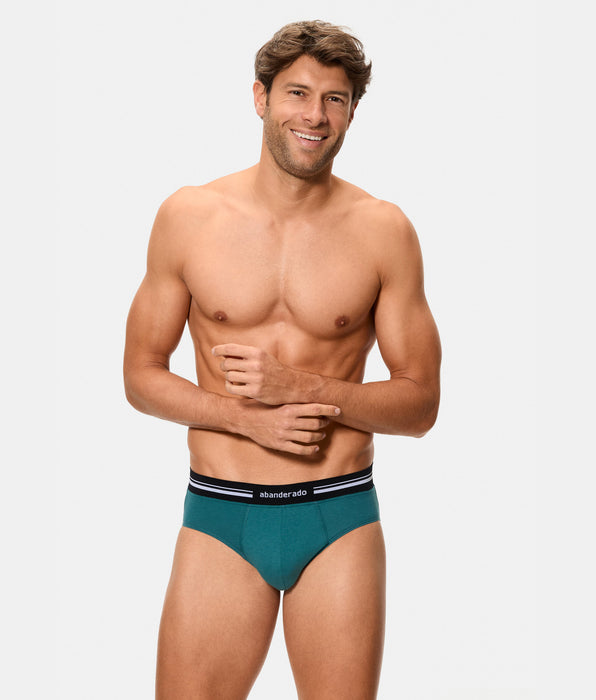 Abanderado Slip cerrado de hombre con cintura extra suave compresión inteligente verde