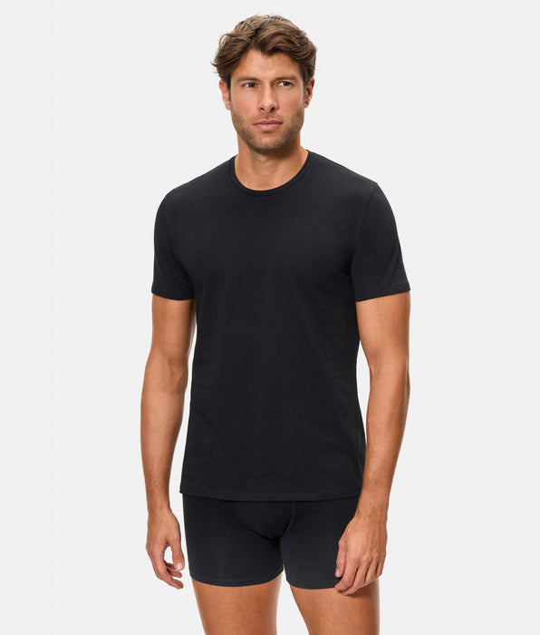 Abanderado Camiseta algodón Supima Premium manga corta cuello redondo negro