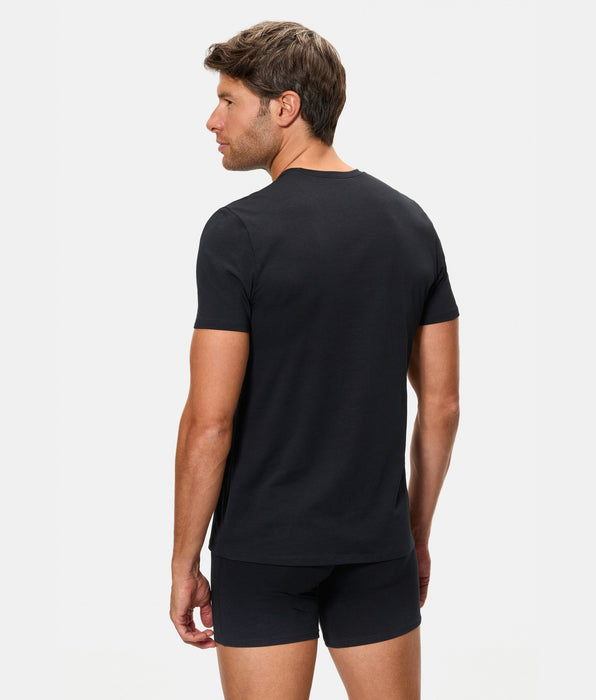 Abanderado Camiseta algodón Supima Premium manga corta cuello redondo negro