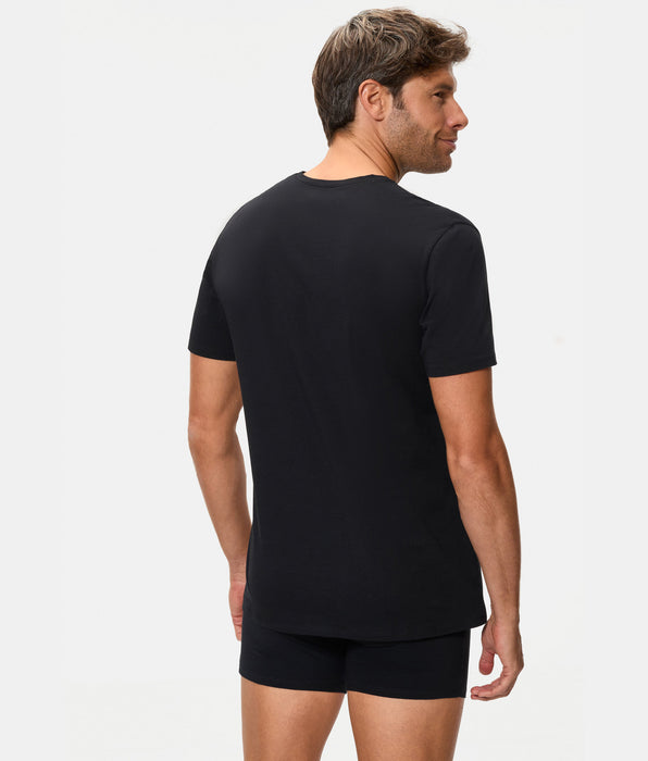 Abanderado Camiseta algodón Supima Premium manga corta cuello V negro